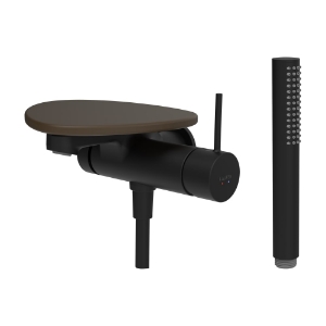 Bild von LAUFEN - ADA - Bademischer zu Simibox 1-Point, Ablage ohne Loch, Ausladung 170 mm, mit Kunststoffschlauch 1600 mm, mit Handbrause TwinStick, Art.Nr. :HF506765514060