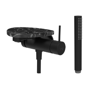 Bild von LAUFEN - ADA - Bademischer zu Simibox 1-Point, Ablage ohne Loch, Ausladung 170 mm, mit Kunststoffschlauch 1600 mm, mit Handbrause TwinStick, Art.Nr. :HF506765516060