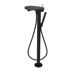 Bild von LAUFEN - ADA - Standsäulen-Bademischer, Ablage mit Loch, Ausladung 203 mm, mit Kunststoffschlauch 1250 mm, mit Handbrause TwinStick, Art.Nr. :HF506781514000