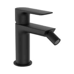 Bild von LAUFEN - CITYPLUS - Bidetmischer, Ausladung 108 mm, Festauslauf, mit Ablaufventil Clic-Clac, PVD Titanschwarz matt, Art.Nr. :HF505310428055