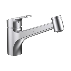 Bild von LAUFEN - CITYPRO - Spültischmischer, Ausladung 225 mm, Schwenkauslauf, Auszugbrause, PVD inox look, Art.Nr. :HF500935423000