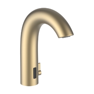 Bild von LAUFEN - CURVETRONIC - Curvetronic, elektronischer Waschtischmischer, fester Auslauf, Ausladung 135 mm, mit Netzgerät, PVD blassgold matt, Art.Nr. :HF707153462000