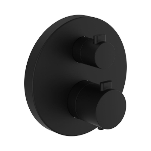 Bild von LAUFEN - MEDA - Fertigmontage-Set für thermostatischen 2-Griff Unterputz-Duschenmischer, zu Simibox Standard & Simibox Light, PVD Titanschwarz matt, Art.Nr. :HF506676428000