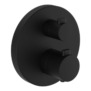 Bild von LAUFEN - MEDA - Fertigmontage-Set für thermostatischen 2-Griff Unterputz-Bademischer, zu Simibox Standard & Simibox Light, mit integrierter Sicherheitseinrichtung Typ LB, PVD Titanschwarz matt, Art.Nr. :HF506687428000