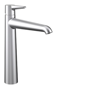 Bild von LAUFEN - PURE - Standsäulen-Waschtischmischer, Ausladung 190 mm, Festauslauf, Eco+ Funktion, ohne Ablaufventil, PVD inox look, Art.Nr. :HF901714423000