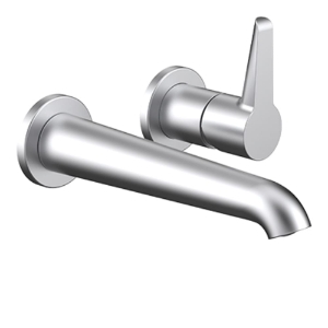 Bild von LAUFEN - PURE - Wandmischer zu Simibox 2-Point, Ausladung 180 mm, Festauslauf, PVD inox look, Art.Nr. :HF901722423000