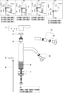 Bild von LAUFEN - HEBEL 25MM KOMPLETT PRGD, Art.Nr. :H3903300820651