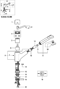 Bild von LAUFEN - AUSLAUF KÜCHE AUSZUGBRAUSE CLASS II CHRO, Art.Nr. :WI534082100000