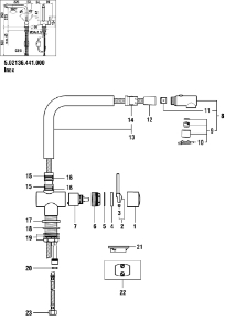 Bild von LAUFEN - ROHRBOGEN KOMPLETT 225MM KÜCHE INOX, Art.Nr. :WI534095441000