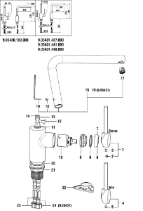 Bild von LAUFEN - AUSLAUF A225MM KÜCHE TWINPLUS SL INOX, Art.Nr. :WI534113441000