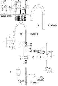 Bild von LAUFEN - KÜCHEN AUSZUGSAUSLAUF TWINPLUS F448, Art.Nr. :WI534137448000