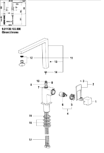 Bild von LAUFEN - SCHWENKAUSLAUF QUADRIGA L=225 MM CHRO, Art.Nr. :WI534140100000