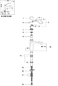 Bild von LAUFEN - AUSLAUF KOMPLET A225 CLASS-CLINIC CHRO, Art.Nr. :WI534144100094