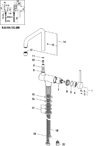 Bild von LAUFEN - AUSLAUF 225MM KÜCHE TWIN CHRO, Art.Nr. :WI534154100000