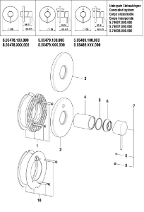 Bild von LAUFEN - HEBEL TWINPLUS SLIM d48 LAUFEN F423, Art.Nr. :WI570208423600