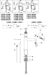 Bild von LAUFEN - HEBEL TWINPLUS SLIM d35 L54 LAUFEN CHRO, Art.Nr. :WI570210100600
