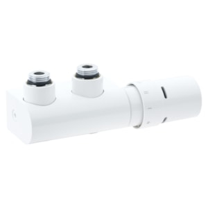 Bild von Danfoss - VHX/RAX-Sets (X-tra Collection), VHX-DUO, RAX, Eck, 50-mm-Anschluss, Verkehrsweiß RAL 9016, Art.Nr. :013G4281