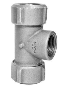 Bild von +GF+ PRIMOFIT T-Stück mit Innengewinde im Abzweig verzinkt Für Stahlrohr, EPDM, Dim. St 1∕2, Rp 1∕2, Art.Nr. :775316051