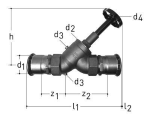 Bild von JRG LegioStop Schrägsitzventil Mapress Rotguss, DN 65, Art.Nr. :5228.076