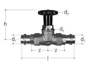 Bild von JRG LegioStop Geradsitzventil Optipress / Sanpress Rotguss, Anmerkung *, DN 25, d 28, Art.Nr. :5357.028