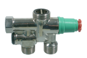 Bild von TKM Einrohrventile TKM M68 RA 46 F/SF Messing vernickelt, Ausführung 50 %, mit Ringregulierung, Anschluss unten, Abmessung: M18, Typ: M68 RA 46 SF, Art.Nr. :10269238