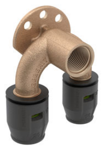 Bild von Geberit PushFit Doppelanschlusswinkel 90°: d16mm Rp1/2" d1=20mm L5.2cm, Art.Nr. :651.275.00.1