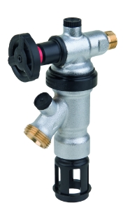 Picture of Honeywell Resideo - Systemtrenner BA, mit Absperreinheit, bleifrei, verchromt, Eingang R 1/2", Ausgang G 1", Art.Nr.: BA295D-1/2LFASC