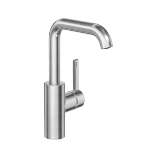 Bild von KWC - BEVO Waschtisch schwenkA160, steel optic, ohne Ablaufventil flex-PEX 3/8", seitenbedient, Art.Nr. : 12.421.142.177FL