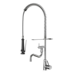 Bild von KWC - GASTRO E GeschirrbrauseA300 edelstahl, mit Auslauf, flex 1 1/4 m.Übergang 3/8", Art.Nr. : 24.561.146.700FL