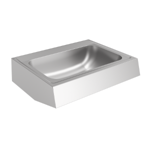 Bild von KWC ANIMA - CM700N, Reihenwaschtisch, Reihenwaschtisch, für Wandmontage, Chromnickelstahl, Oberfläche seidenmatt, Materialstärke 1,0 mm, mit einem fugenlos eingeschweißten Becken, rechteckige Waschtischform, mit Armaturenbank 95 mm (T), Art.Nr. : 3600005551