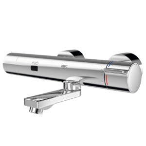 Bild von KWC F5E-Therm - F5ET1118, Elektronik-Thermostat-Wandbatterie mit Batteriebetrieb und vormontierter C-Moduleinheit, Ausladung des Auslaufs:260 mm, C-Modul:optional, mit Rückflussverhinderer:ja, A3000 open-kompatibel:nein, Art.Nr. : 3600008357