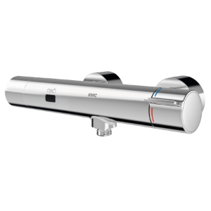 Bild von KWC F5E-Therm - F5ET2108, Elektronik-Thermostat-Wandbatterie mit Batteriebetrieb und vormontierter C-Moduleinheit, C-Modul:optional, Zusätzliche Verbindungen:nein, mit Rückflussverhinderer:ja, Zirkulation:nein, Art.Nr. : 3600008373