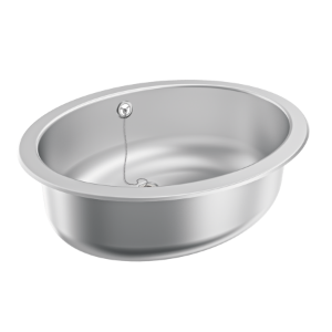 Bild von KWC RONDO - RDXO450, Einlege- und Unterbau-Ovalbecken, Becken: Höhe:155 mm, Becken: Tiefe:330 mm, Beckenposition:mittig, Oberflächenbehandlung des Beckens:seidenmatt, Art.Nr. : 3600009756