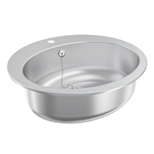 Bild von KWC RONDO - RDXO451, Einlege- und Unterbau-Ovalbecken, Becken: Höhe:155 mm, Becken: Tiefe:330 mm, Beckenposition:mittig, Oberflächenbehandlung des Beckens:seidenmatt, Art.Nr. : 3600009758