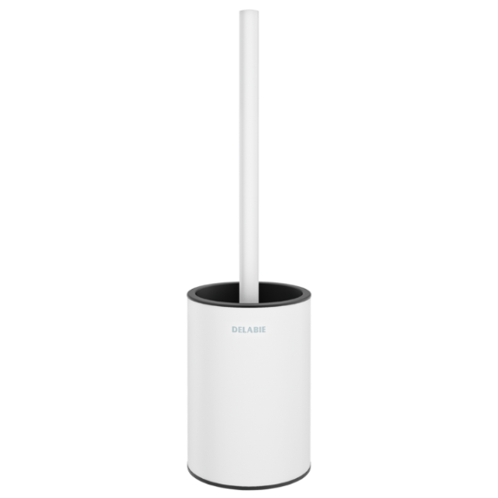 Bild von KWC DELABIE - Be-Line® WC-Bürstengarnitur für Wandmontage, Modell mit Fixierung durch Diebstahlsicherung, 4048MW - WC-Bürstengarnitur wandmontiert - Edst. Werkst. 1.4301 pulverbeschichtet matt weiß, Art.Nr. : 4048MW