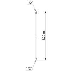 Bild von KWC DELABIE - Brauseschlauch BICOLOR, Brauseschlauch PVC glatt G 1/2 x G 1/2, 834T4 - Brauseschlauch BICOLOR aus PVC glatt - L. 1,2 m, Art.Nr. : 834T4