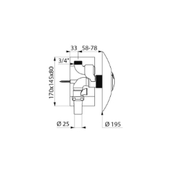 Picture of KWC DELABIE - WC-Druckspüler TEMPOFLUX 2, Selbstschließend, Zweimengenspülung 3/6l, 762902 - Zweimengenspülung einstellbar - Wandstärke 0-20 mm - Anschl. v. oben G 3/4B, Art.Nr. : 762902