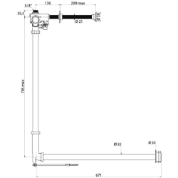 Picture of KWC DELABIE - WC-Druckspüler Set TEMPOFLUX 3 AB, WC-Druckspüler Set mit Antiblockiersicherheit, 763266 - Set Ventil+Spülrohr - AB - Spülzeit ~7 Sek. - Wandstärke ≤ 200 mm - G 3/4B, Art.Nr. : 763266