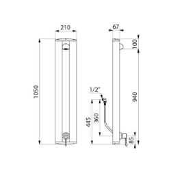 Picture of KWC DELABIE - Duschelement mit sequentieller Mischbatterie SECURITHERM, Sequentiell gesteuerte Thermostatarmatur, H9634 - Anschluss G 1/2B verdeckt mit flexiblen Schläuchen, Brausekopf ROUND, Art.Nr. : H9634