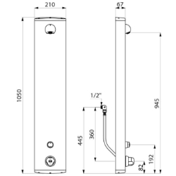 Picture of KWC DELABIE - Duschelement SECURITHERM, Mit Thermostat, selbstschließend, 792310 - Anschluss G 1/2B verdeckt mit flexiblen Schläuchen, Art.Nr. : 792310