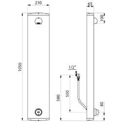 Bild von KWC DELABIE - Duschelement TEMPOMIX, Selbstschließend, mit Einhandsteuerung, 790310 - Anschluss G 1/2B verdeckt mit flexiblen Schläuchen, ohne Seifenablage, Art.Nr. : 790310