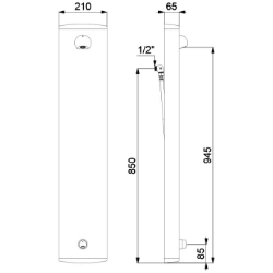 Picture of KWC DELABIE - Selbstschluss-Duschelement TEMPOSOFT, Selbstschließend, verdeckter Anschluss durch Schlauch, 749310 - Anschluss G 1/2B verdeckt mit flexiblen Schläuchen, Art.Nr. : 749310