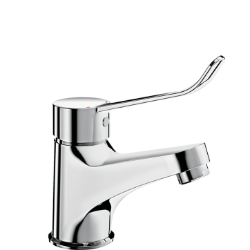 Bild von KWC DELABIE - Waschtisch-Einhebelmischer, Einhebelmischer für Einlochmontage H. 60 L. 100, 2221L - Hygienehebel - O. Zugstange/Ablaufventil, Art.Nr. : 2221L