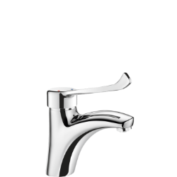 Picture of KWC DELABIE - Waschtisch-Einhebelmischer, Einhebelmischer für Einlochmontage H. 85 L. 135, 2521L - Klassische Keramikkartusche - Hygienehebel - O. Zugstange/Ablaufventil, Art.Nr. : 2521L