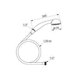 Bild von KWC DELABIE - Einmalbrausegarnitur, Brauseschlauch L. 1,5 m mit gelben Muttern, 809Y.25P - Brauseschlauch L. 1,5 m mit gelben Muttern, 25 Stück, Art.Nr. : 809Y.25P