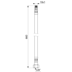 Picture of KWC DELABIE - Flexible Schläuche G 3/8 aus PEX, M 10x1, L.660 mm, FLEXPEX4 - M10 x 1 - L. 660, Art.Nr. : FLEXPEX4