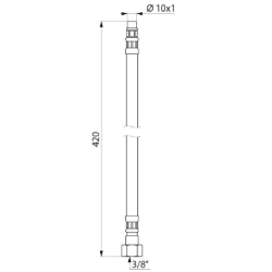 Picture of KWC DELABIE - Flexible Schläuche G 3/8 aus PEX, M 10x1, L.420 mm, FLEXPEX2 - M10 x 1 - L. 420, Art.Nr. : FLEXPEX2