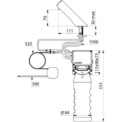Bild von KWC DELABIE - Elektronischer Flüssigseifenspender für Standmontage TEMPOMATIC 4, Spender für Flüssigseife, Schaum oder hydroalk. Desinfektionslösung, 512031P - Netzbetrieb – mit Seifentank 1 Liter, Art.Nr. : 512031P