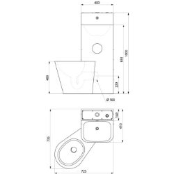 Picture of KWC DELABIE - Gefängniskombination KOMPACT - Mit Waschtisch und bodenstehendem WC, Edelstahl 1.4301 satiniert - Vorwandmontage - WC bodenstehend links, 162700 - WC bodenstehend links, Art.Nr. : 162700