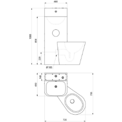 Picture of KWC DELABIE - Gefängniskombination KOMPACT - Mit Waschtisch und bodenstehendem WC, Edelstahl 1.4301 satiniert - Vorwandmontage - WC bodenstehend rechts, 160600 - WC bodenstehend rechts, Art.Nr. : 160600